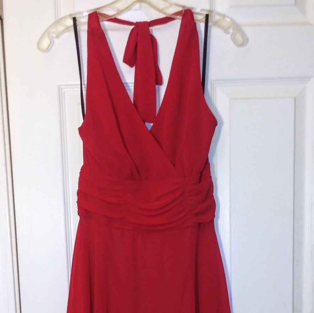 Red Connected Apparel Halter Dress Size 8